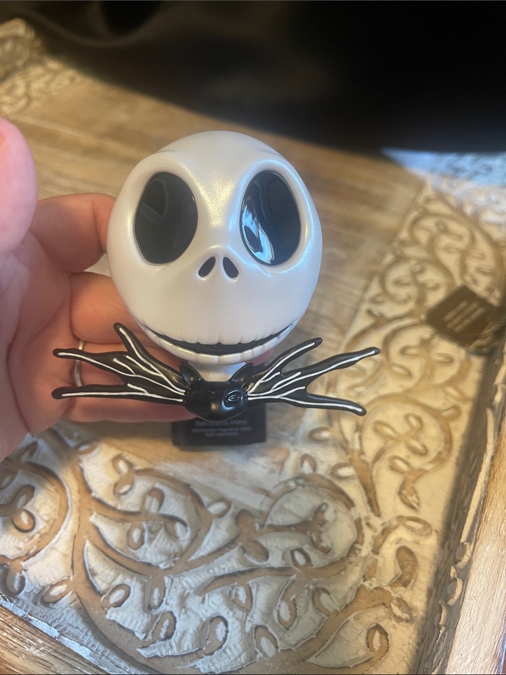 Bath & Body Works White and Black Jack Skellington Head Wallflower